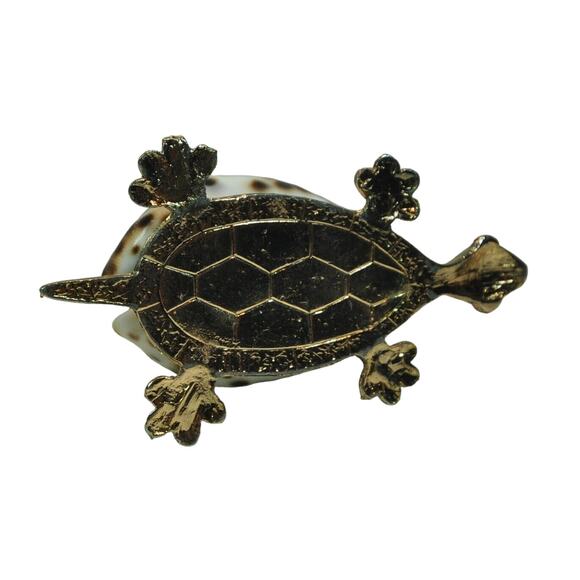 Island Carved Sea Turtle Shell Paper Weight Decoration Nice Piece - Picture 5 of 5